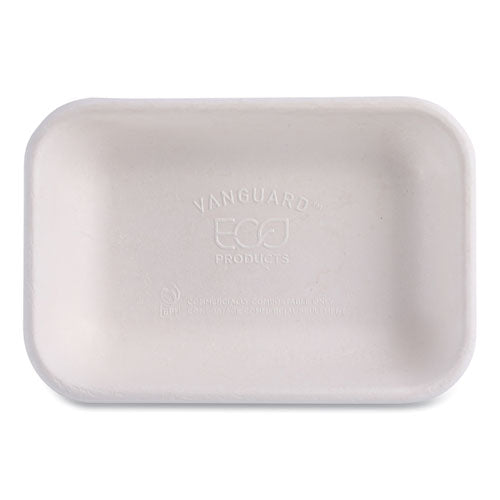 Eco-Products Vanguard Worldview Renewable and Compostable Sugarcane Take-Out Containers, 16 oz, 7 x 5 x 1, White, 400/Carton