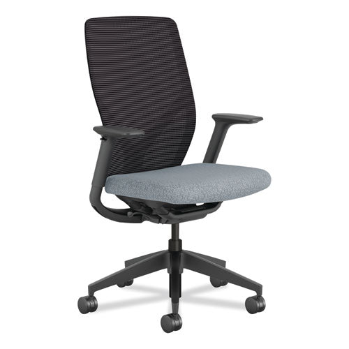 HON Flexion Mesh Back Task Chair, Supports Up to 300 lb, 14.81" to 19.7" Seat Height, Black/Basalt