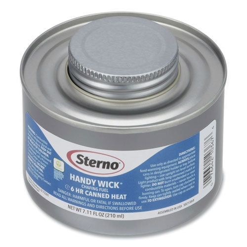 Sterno Handy Wick Chafing Fuel, Diethylene Glycol, 6 Hour Burn, 7.11 oz Can, 24/Carton