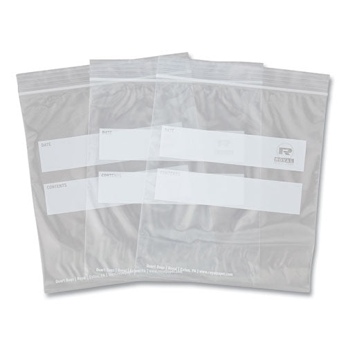 AmerCareRoyal Zipper Bags, Quart, 1.73 mil, 7" x 7.99", Clear, 500/Carton
