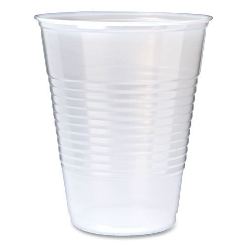 Fabri-Kal RK Ribbed Cold Drink Cups, 9 oz, Plastic, Clear, 100/Sleeve, 25 Sleeves/Carton