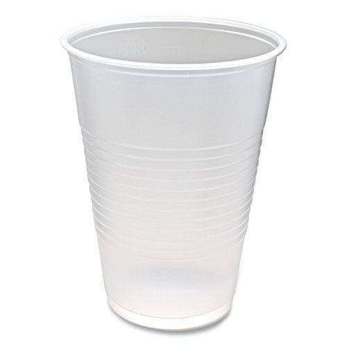 Fabri-Kal RK Ribbed Cold Drink Cups, 10 oz, Plastic, Clear, 100/Sleeve, 25 Sleeves/Carton