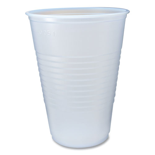 Fabri-Kal RK Ribbed Cold Drink Cups, 14 oz, Plastic, Clear, 50/Sleeve, 20 Sleeves/Carton