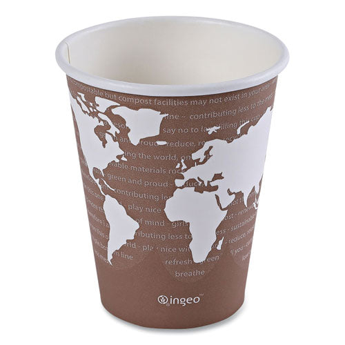 Eco-Products World Art Renewable and Compostable Hot Cups, 8 oz, Paper, Plum, 50/Pack, 20 Packs/Carton