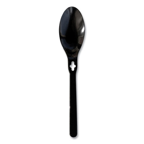 WeGo Spoon WeGo Polystyrene, Spoon, Plastic, Black, 1,000/Carton