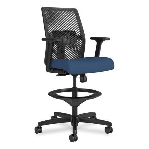 HON Ignition 2.0 ReActiv Low-Back Task Stool, 22.88" to 31.75" Seat Height, Elysian Seat, Charcoal Back, Black Base