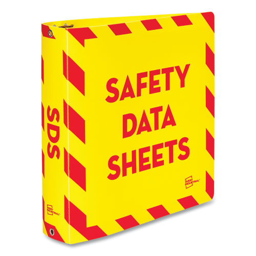 Avery UltraDuty Safety Data Sheet Binders with Chain, 3 Rings, 2" Capacity, 11 x 8.5, Yellow/Red