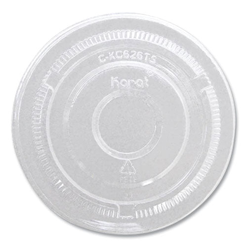 Karat PET Lids, No Hole Flat Lid, 12 oz to 24 oz Cold Cups, Plastic, Clear, 1,000/Carton