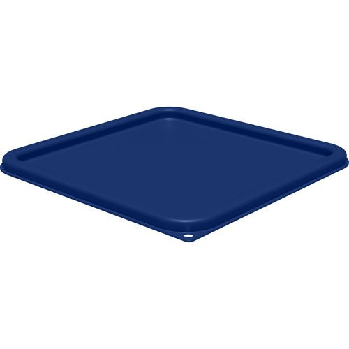 Carlisle Squares Food Storage Container Lid, 11.38 x 11.38 x 0.63, Blue, Plastic