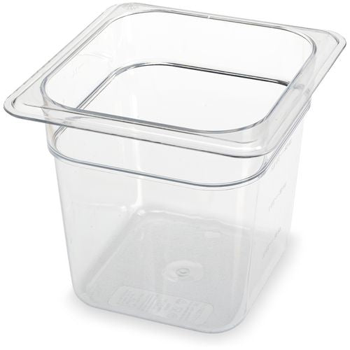 Carlisle StorPlus Polycarbonate Food Pan, 2.5 qt, 6.38 x 6.75 x 6, Clear, Plastic