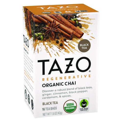 Tazo Tea Bags, Organic Chai, 16/Box, 6 Boxes/Carton
