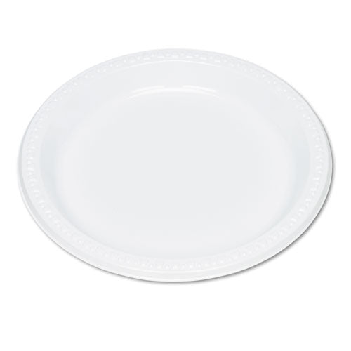 Tablemate Plastic Dinnerware, Plates, 9" dia, White, 500/Carton