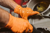 Orange Nitrile Gloves, 8 Mil Heavy-Duty Industrial Disposable Gloves – High-Visibility, Diamond Grip Texture | First Glove