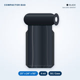 Compactor Bags, 4 mil, 25" x 24" x 50", Black, 50/Case