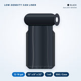 Low-Density Can Liners, 12-16 gal, 1 mil, 15" x 9" x 32", Black, 500/Case